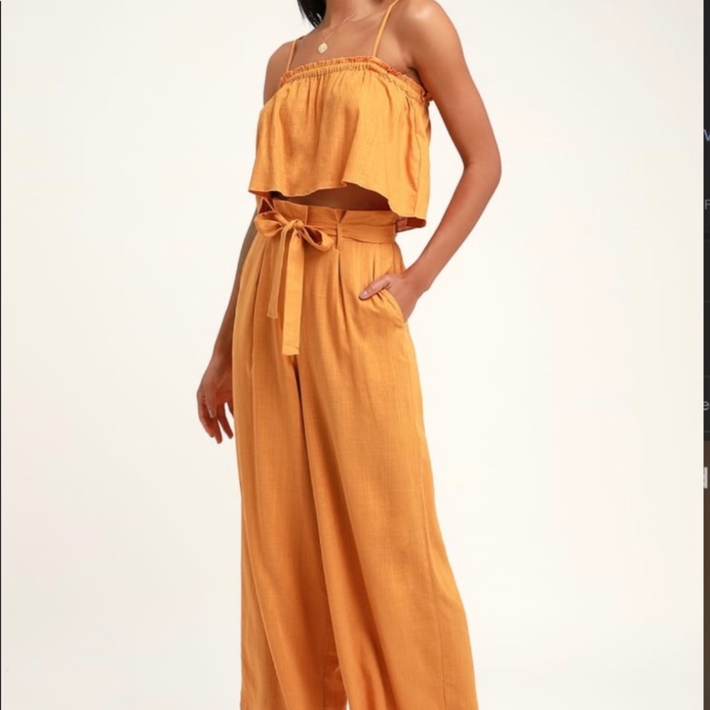 MINKPINK Daybreak Burnt Orange Co-ord set - Size XS